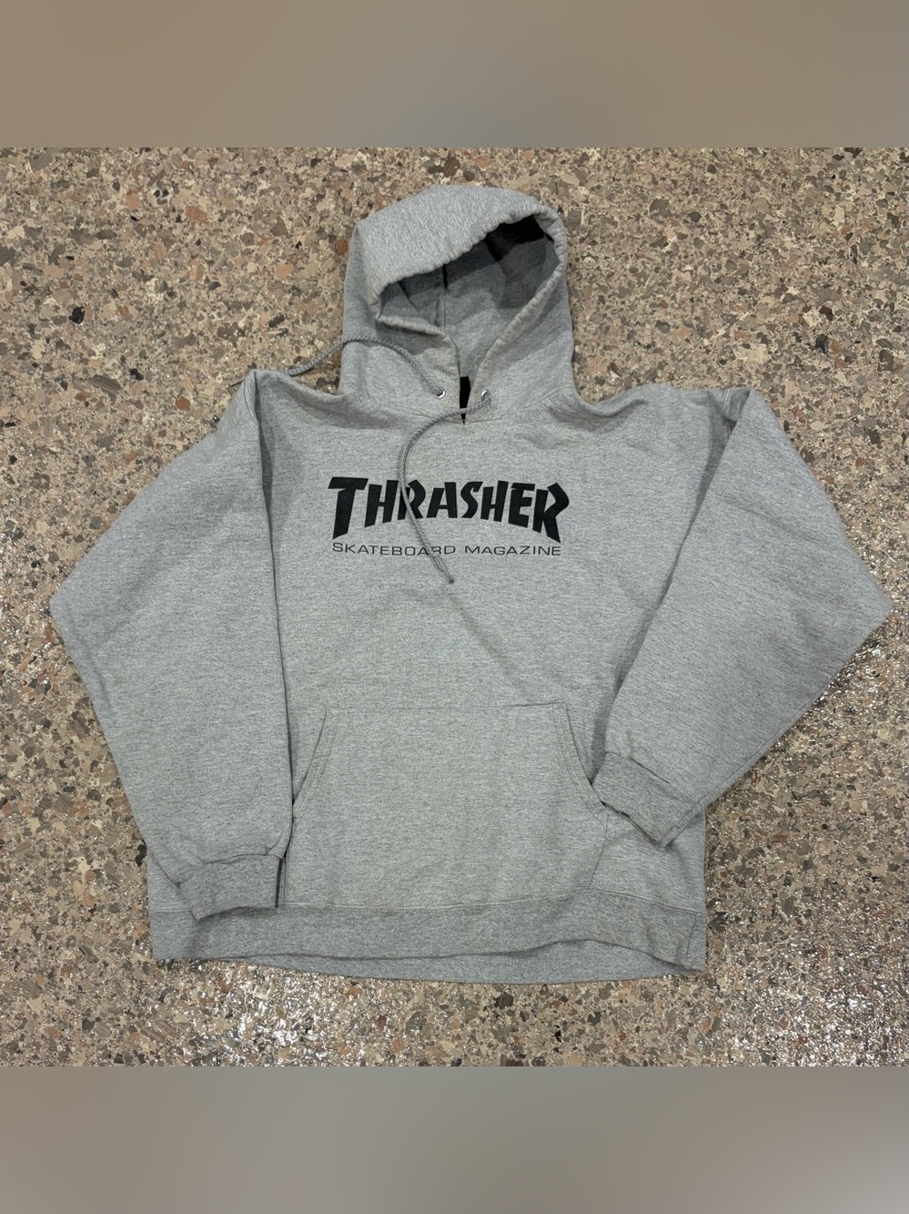 Thrasher Gray Hoodie with Black Logo